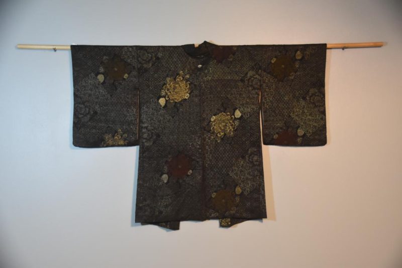 Vintage Japanese Silk Haori Gold and Silver Threads