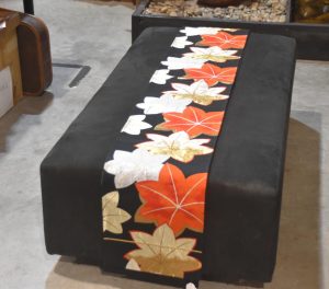 Japanese Red, Black Gold and Silver Obi Sash Width:4000mm