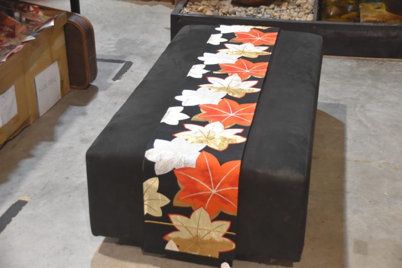 Japanese Red, Black Gold and Silver Obi Sash Width:4000mm