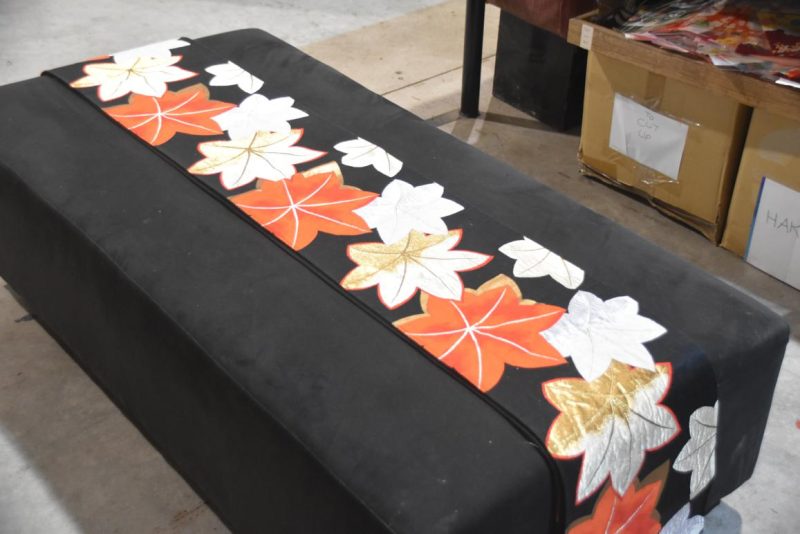 Japanese Red, Black Gold and Silver Obi Sash Width:4000mm - Image 5