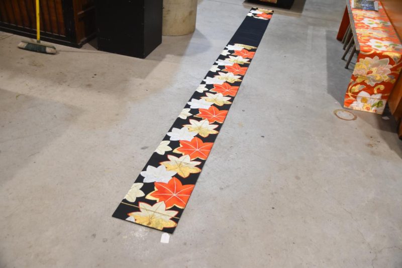 Japanese Red, Black Gold and Silver Obi Sash Width:4000mm - Image 4