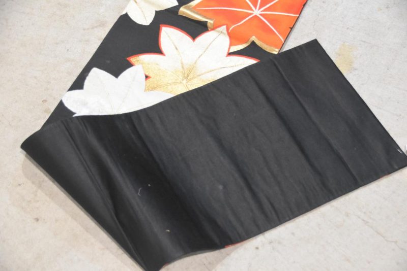 Japanese Red, Black Gold and Silver Obi Sash Width:4000mm - Image 3