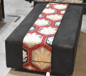 Japanese Red, Black Gold and Silver Obi Sash Width:4000mm