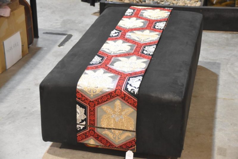 Japanese Red, Black Gold and Silver Obi Sash Width:4000mm