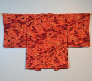 Vintage Deep Orange Silk Haori Jacket