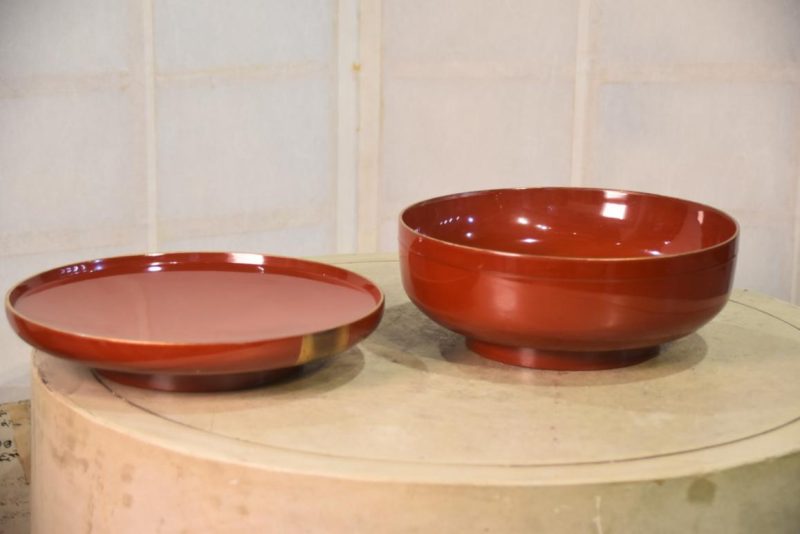 Japanese Maki-E Lacquer Lidded Bowl Width:260mm - Image 3