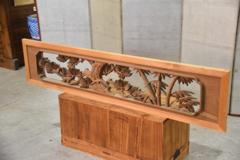 Japanese Carved Wooden Rama Transom Width:1700mm - Image 4