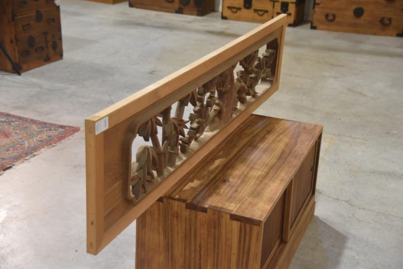 Japanese Carved Wooden Rama Transom Width:1700mm - Image 3