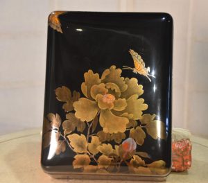 Vintage Japanese Lacquered Letter Box Tebako Width:270mm