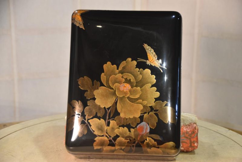 Vintage Japanese Lacquered Letter Box  Tebako Width:270mm
