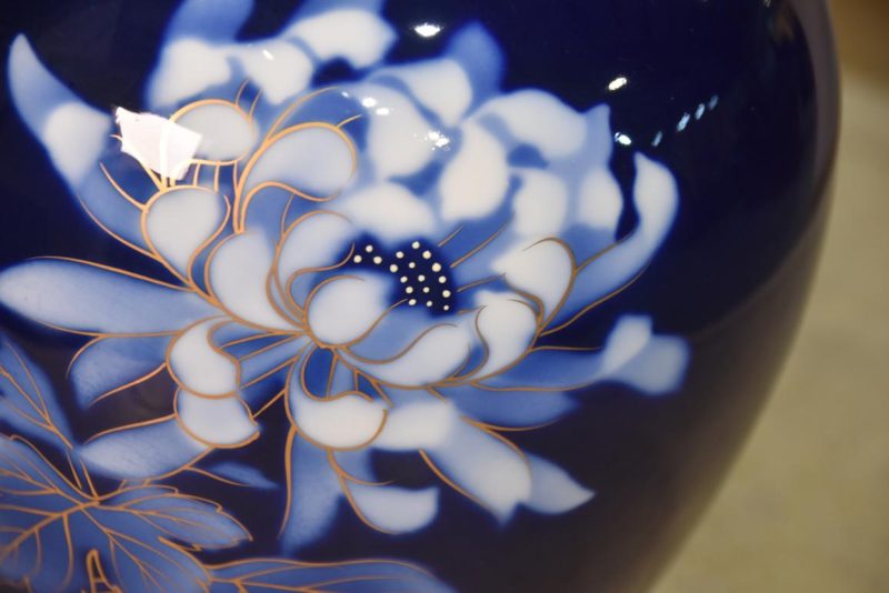 Fukugawa Pottery Vase:Width 160mm - Image 8