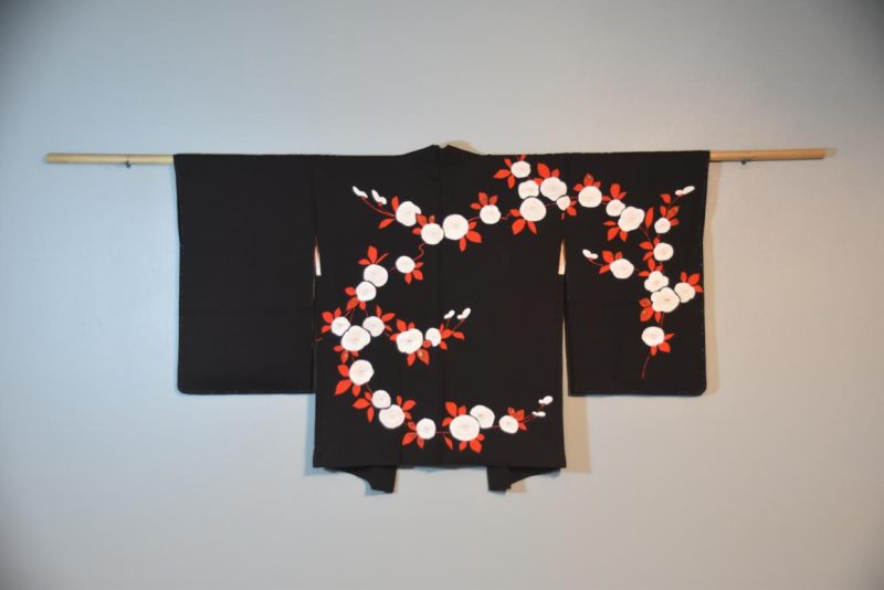 Vintage Tsubaki Design Silk Haori Jacket