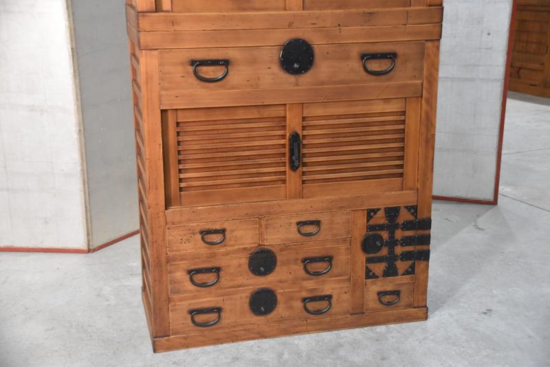 Antique 2 Section Merchant Chest Width:960mm - Image 22