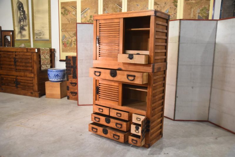 Antique 2 Section Merchant Chest Width:960mm - Image 19