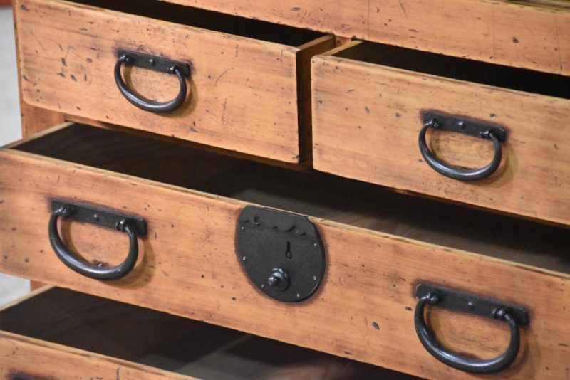 Antique 2 Section Merchant Chest Width:960mm - Image 13