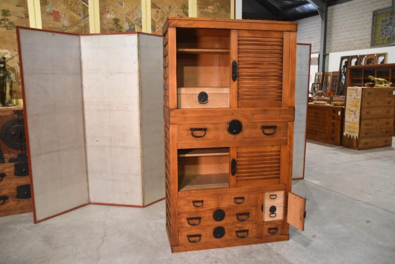 Antique 2 Section Merchant Chest Width:960mm - Image 5