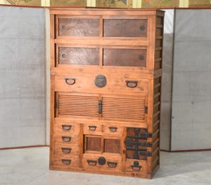 Antique Gifu Region 2 Section Merchants Chest Width:1095mm