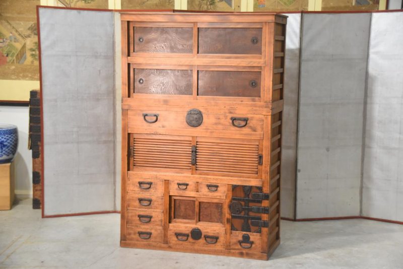 Antique Gifu Region 2 Section Merchants Chest Width:1095mm