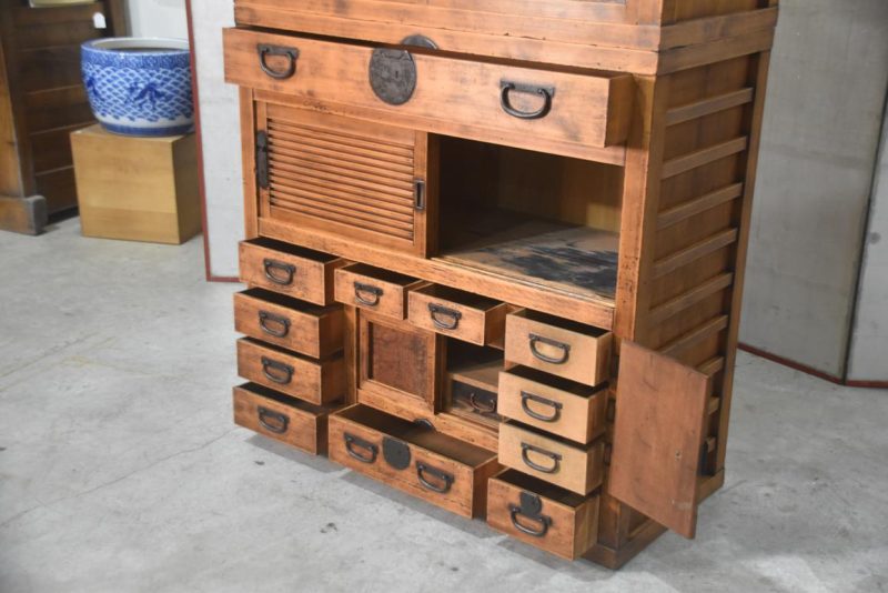Antique Gifu Region 2 Section Merchants Chest Width:1095mm - Image 6