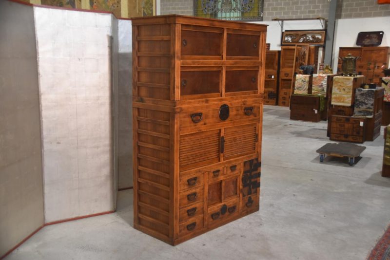 Antique Gifu Region 2 Section Merchants Chest Width:1095mm - Image 14