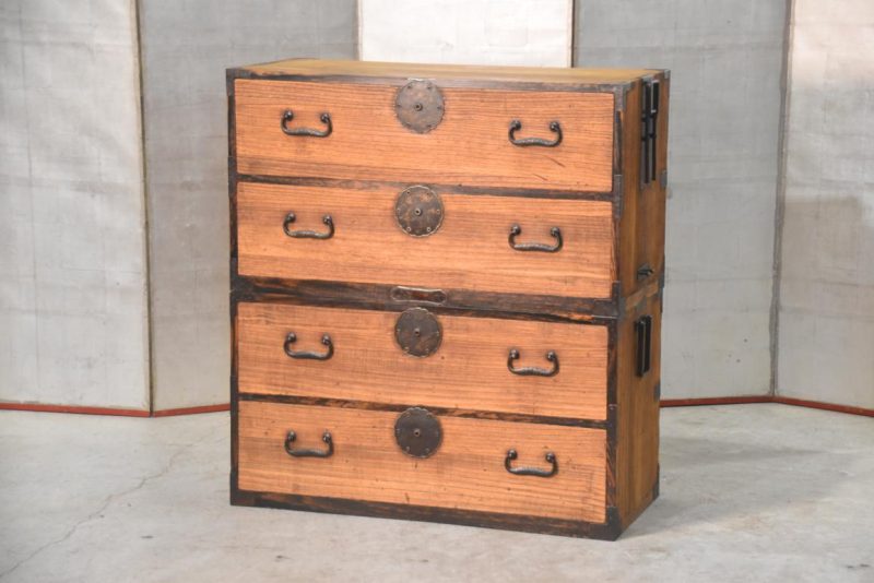 Antique 4 Drawer Clothing Chest (2 Sections)Width:940mm
