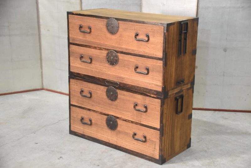 Antique 4 Drawer Clothing Chest (2 Sections)Width:940mm - Image 13