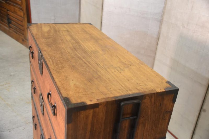 Antique 4 Drawer Clothing Chest (2 Sections)Width:940mm - Image 6