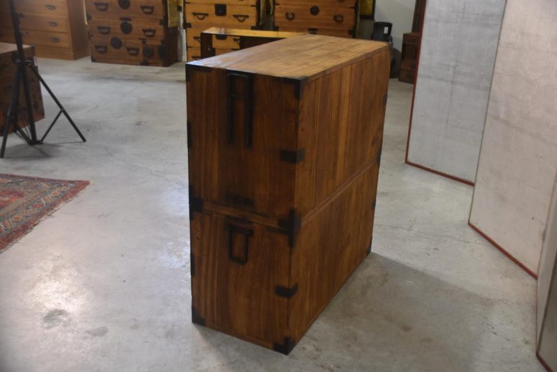 Antique 4 Drawer Clothing Chest (2 Sections)Width:940mm - Image 5