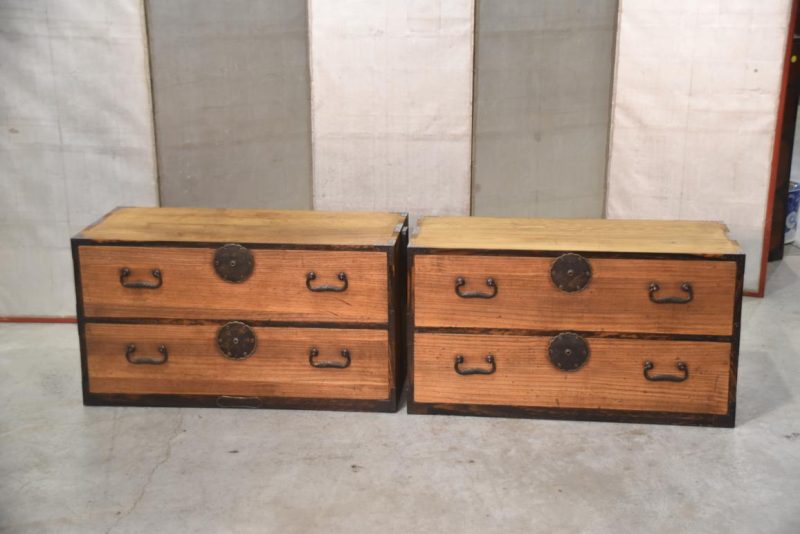 Antique 4 Drawer Clothing Chest (2 Sections)Width:940mm - Image 3