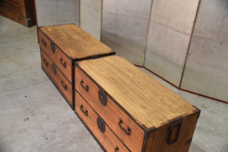 Antique 4 Drawer Clothing Chest (2 Sections)Width:940mm - Image 2