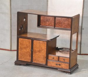Vintage Burled Fruit Wood Chadansu Tea Utensil Chest Width:810mm
