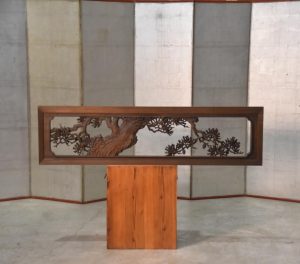 Japanese Carved Wooden Rama Transom Width:1710mm