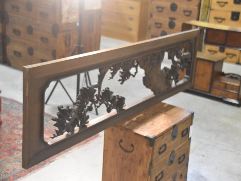 Japanese Carved Wooden Rama Transom Width:1710mm - Image 3