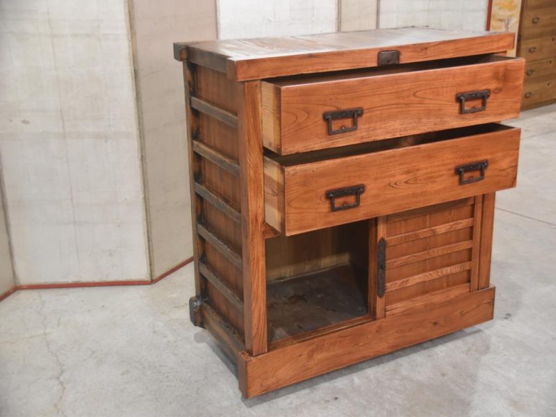 Antique Japanese Wheeled Chest Width:1080mm - Image 6
