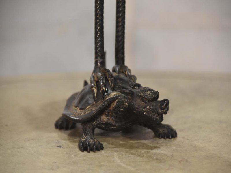 Vintage Japanese Crane and Turtle Shrine Candle Stand - Image 13