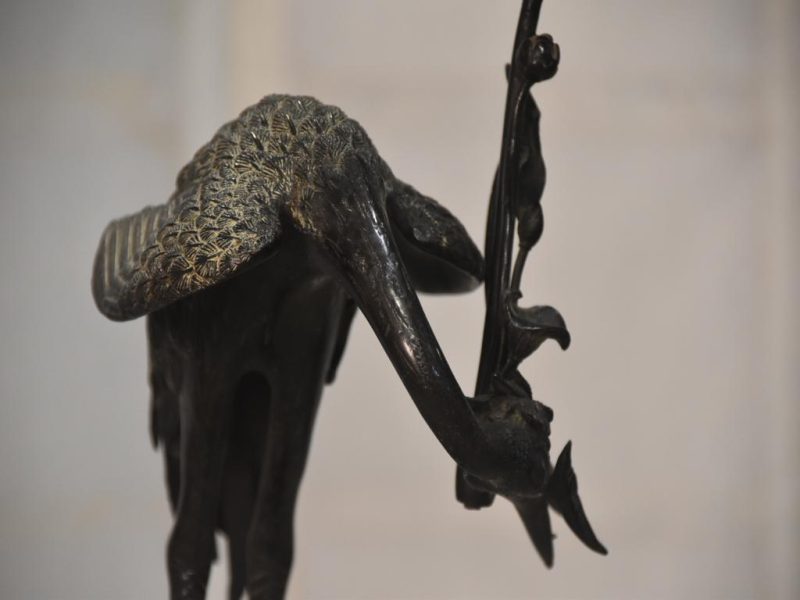 Vintage Japanese Crane and Turtle Shrine Candle Stand - Image 10