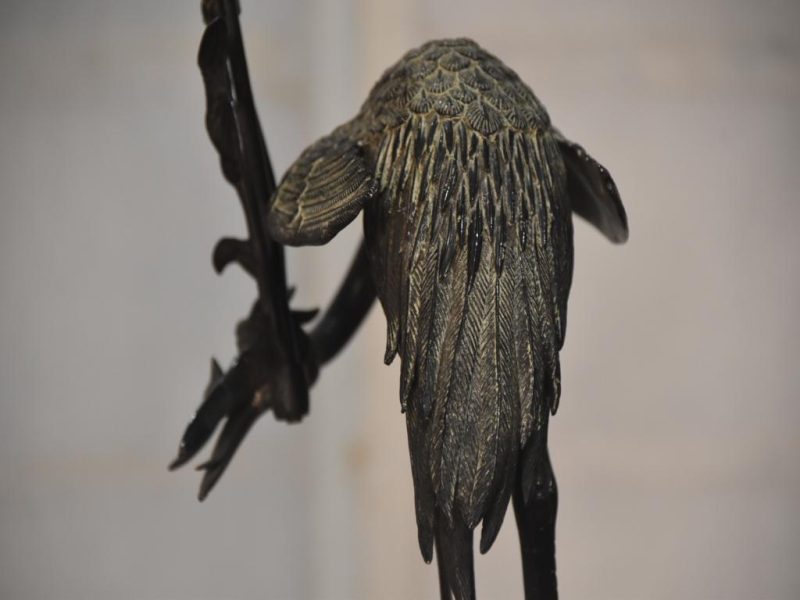 Vintage Japanese Crane and Turtle Shrine Candle Stand - Image 7