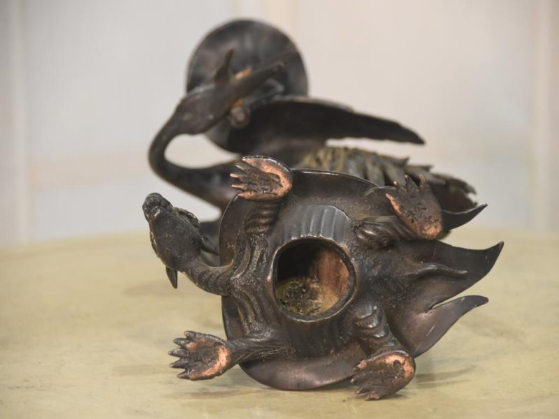 Vintage Japanese Crane and Turtle Shrine Candle Stand - Image 15