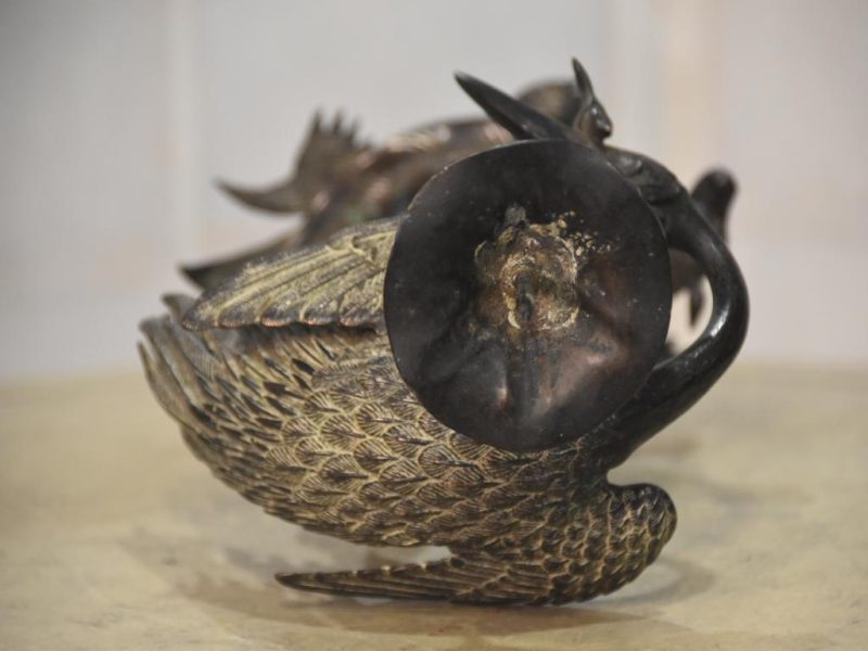 Vintage Japanese Crane and Turtle Shrine Candle Stand - Image 16