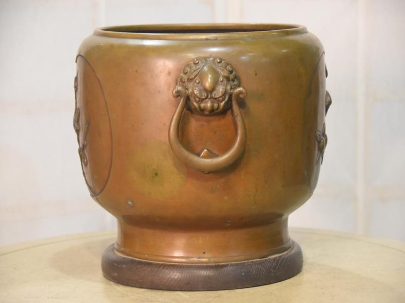 Vintage Japanese Bronze and Wood Hibachi Width:270mm - Image 5
