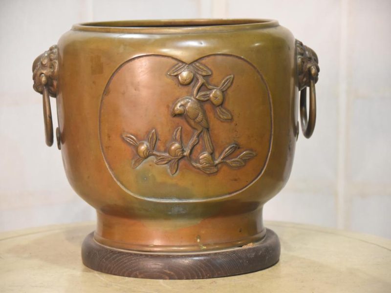 Vintage Japanese Bronze and Wood Hibachi Width:270mm - Image 4