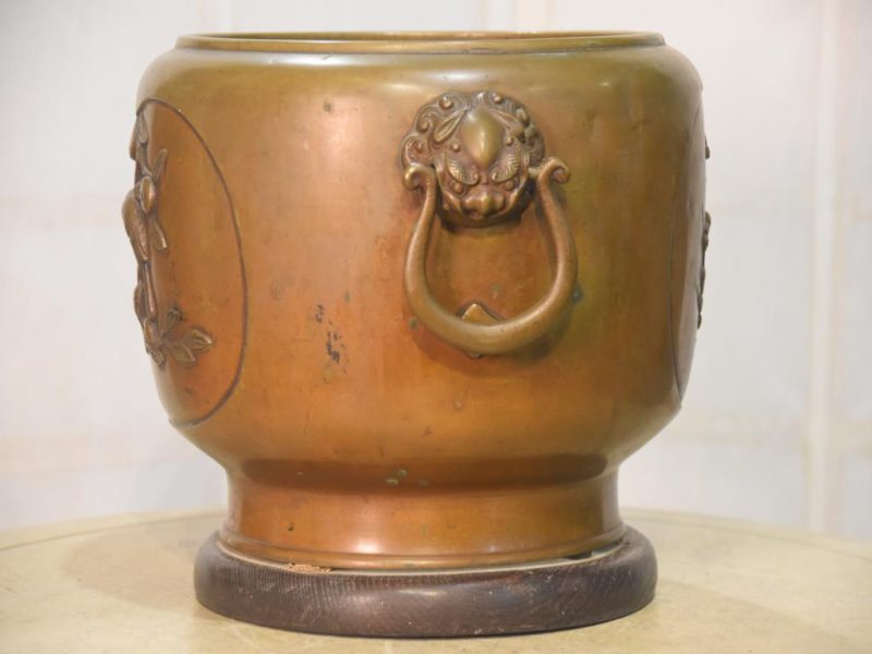 Vintage Japanese Bronze and Wood Hibachi Width:270mm - Image 6