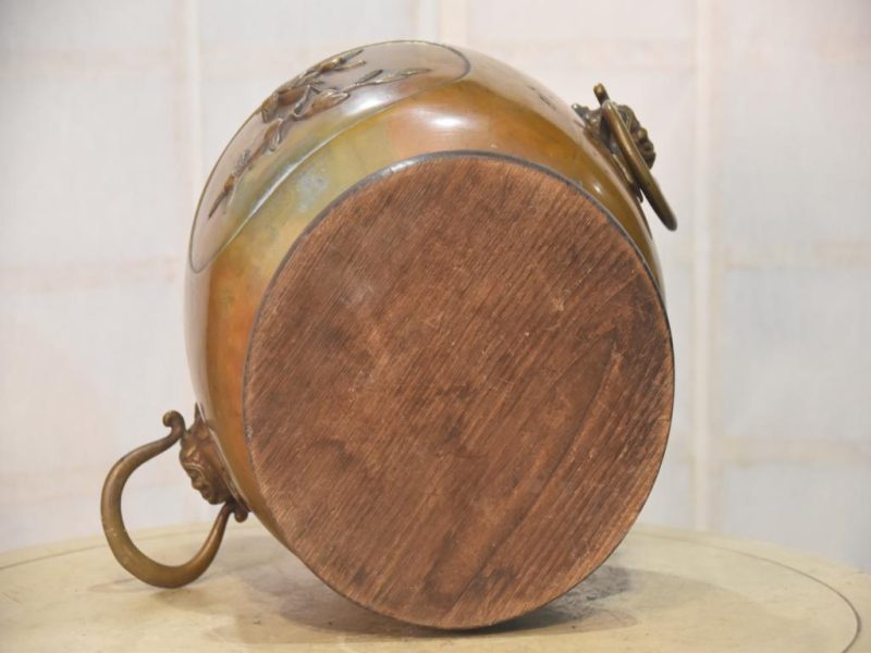 Vintage Japanese Bronze and Wood Hibachi Width:270mm - Image 11
