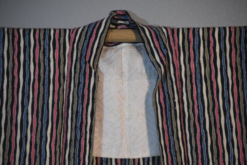 Japanese Vintage Silk Jacquard Haori Jacket - Image 3