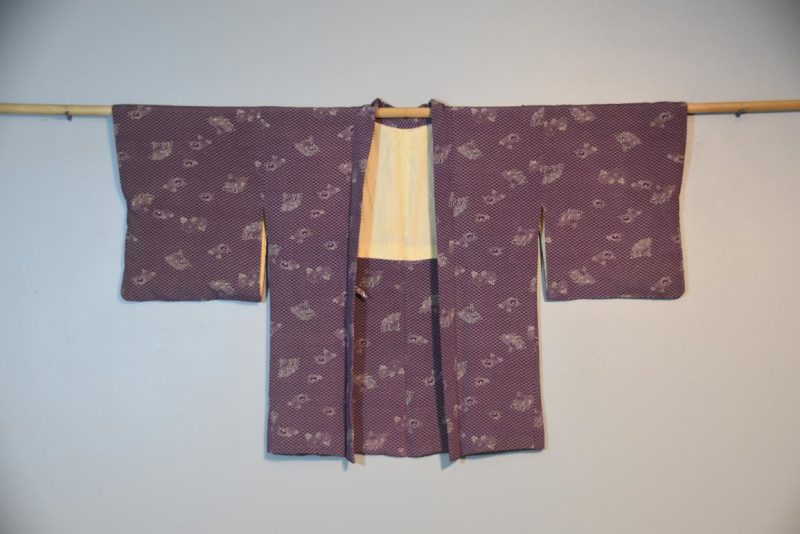Japanese Vintage Silk Jacquard Haori Jacket - Image 3