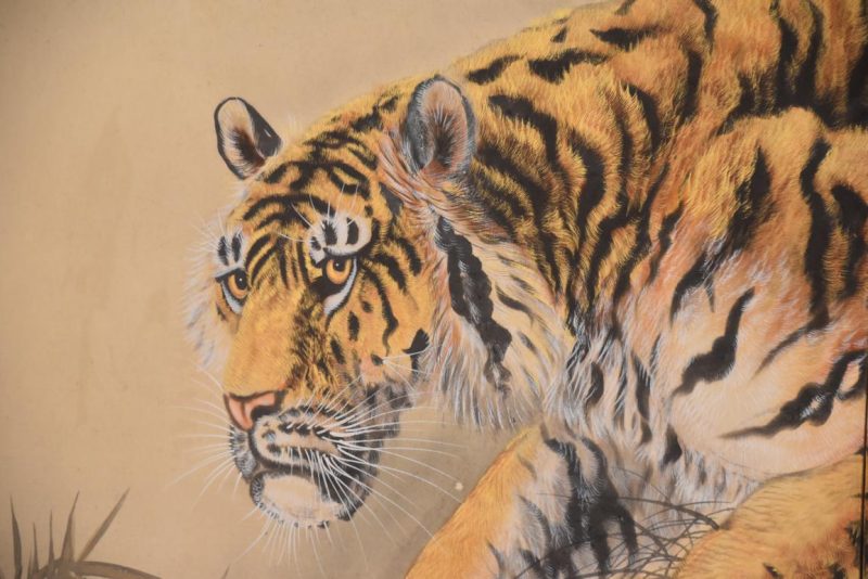 Japanese 2 Panel Screen of a Tiger Width:1800mm - Image 6