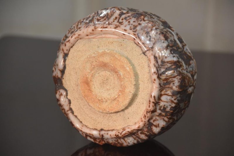 Japanese Shino Pottery Chawan Tea Bowl with Kitsuji Repair Width:130mm - Image 7