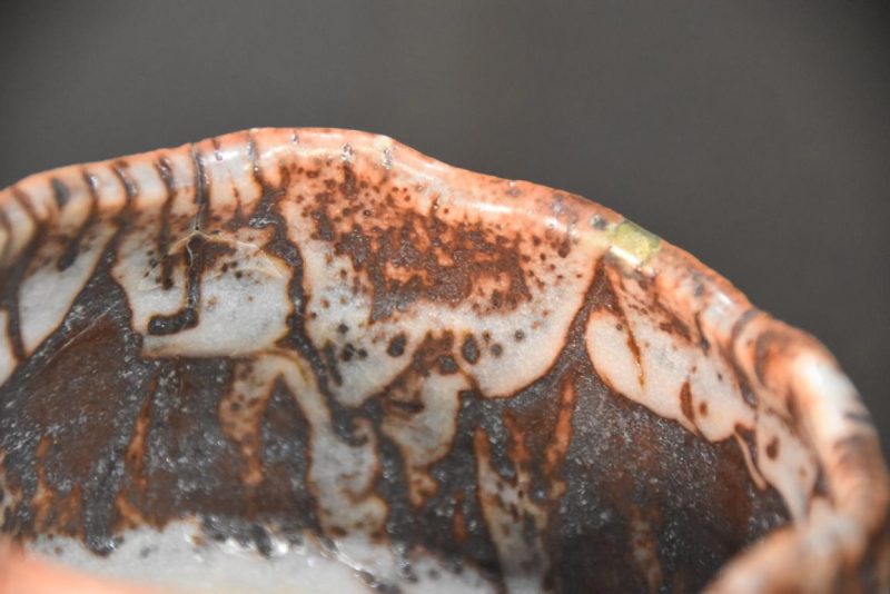 Japanese Shino Pottery Chawan Tea Bowl with Kitsuji Repair Width:130mm - Image 5
