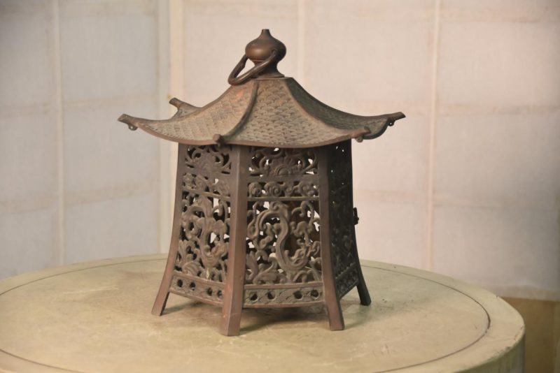 Japanese Bronze Hanging Lantern Width:320mm