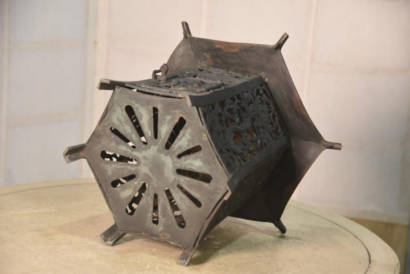 Japanese Bronze Hanging Lantern Width:320mm - Image 8